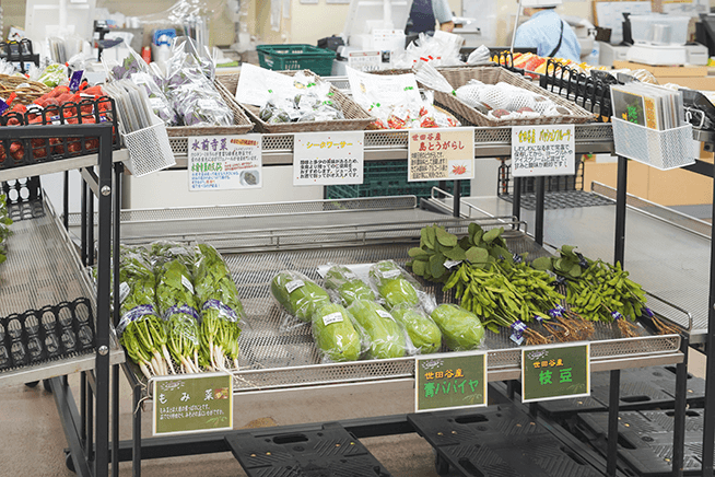 世田谷産の野菜コーナー